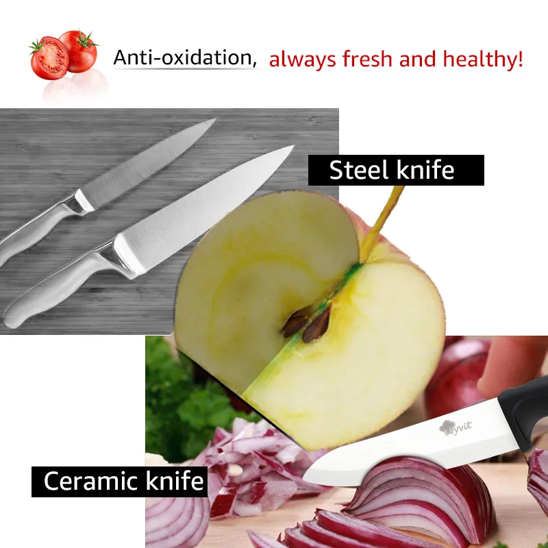 Ceramic Knife Set 3 4 5 6 inch Chef Utility Slicer Paring Ceramic Knives with Peeler Kitchen Knife Zirconia Blade Cooking Cutter - Image 5