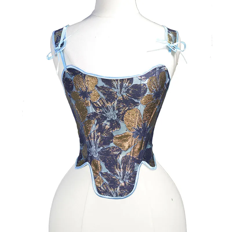 Women's Victorian Gothic Retro Overbust Corset Top Vest Sexy Embroidery