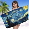Retro Art The Starry Night Sunflowers Irises Beach Towel Cartoon Cute Large Bath Pool Beach Towel Absorbent For Swimming Travel 5