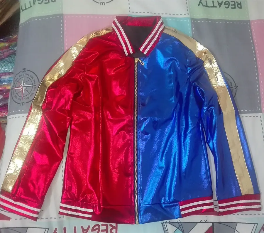 Girls Women Quinn Costume Adult Suicide Harley Stitched Jacket Squad Accessories Monster Joker Cosplay Halloween Costume Outfit