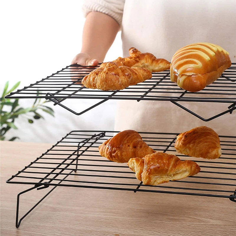 

Stainless Steel Nonstick Wire Grid Baking Tray Cake Cooling Rack Oven Kitchen Biscuit Holder Shelf Pizza Bread Barbecue Cookie