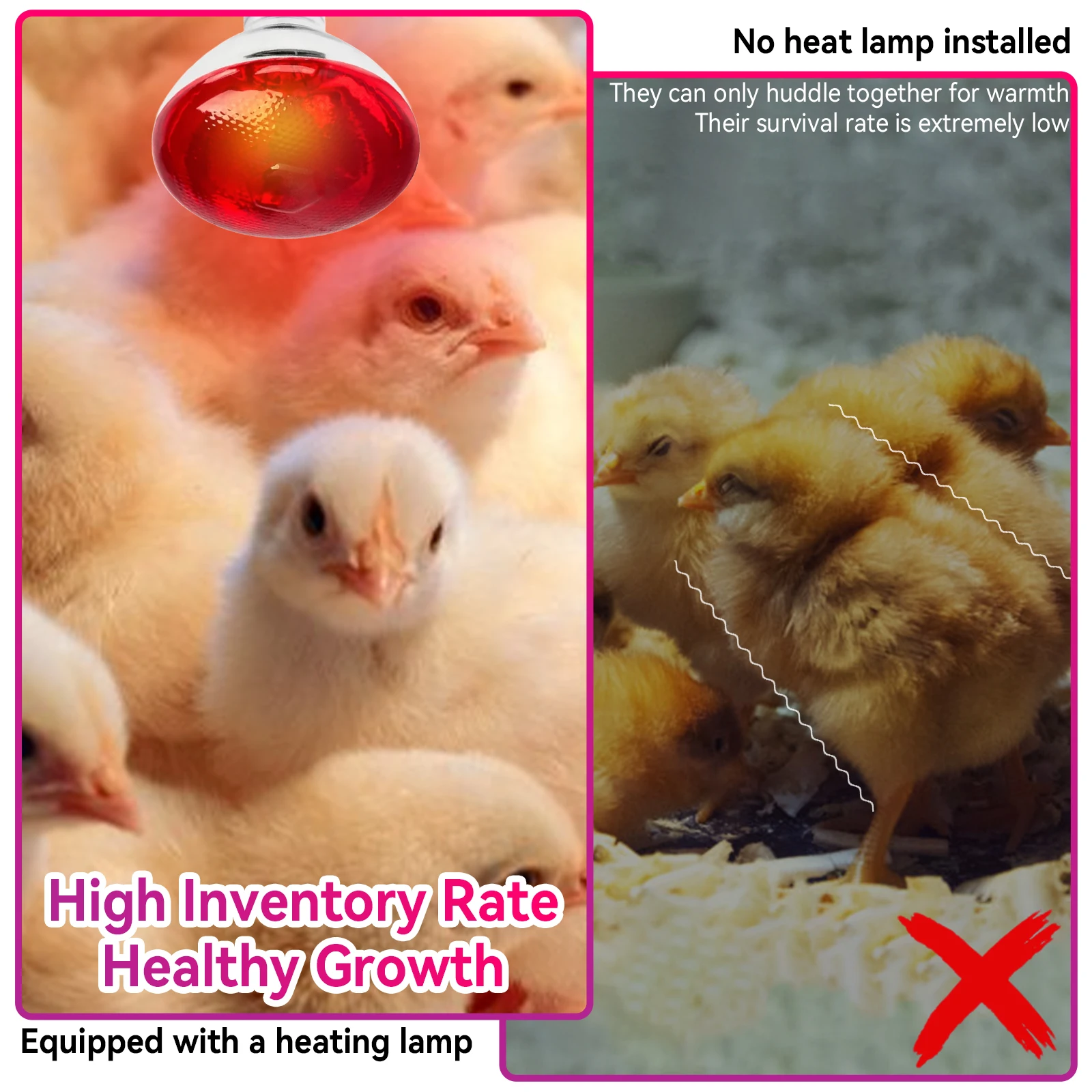 Poultry heating bulb 3PCS E27 220V 100W/150W/200W/275W Infrared Explosion-proof For Chicks Piglets Livestock Farm