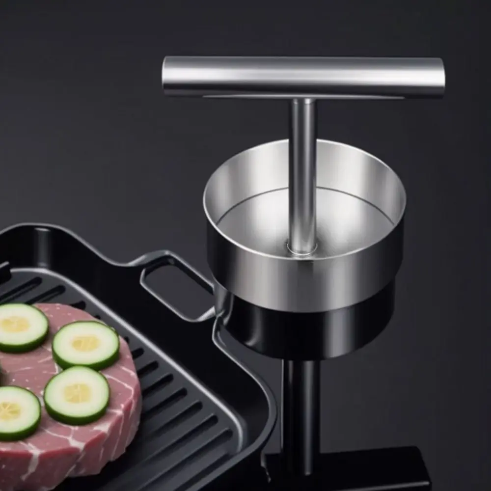 Stainless Steel Hamburger Press Creative Manual Meat Pie Press Mold Non-Stick Burger Smasher