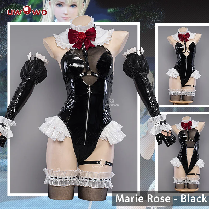 UWOWO Marie Roses Cosplay Summer Swimsuits Black Bodysuit Halloween Costume Carnival Outfit cosplay swimsuits