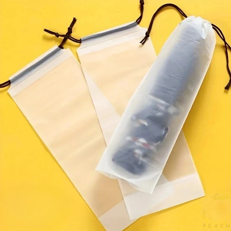 Umbrella storage bag transparent waterproof portable reusable drawstring home storage