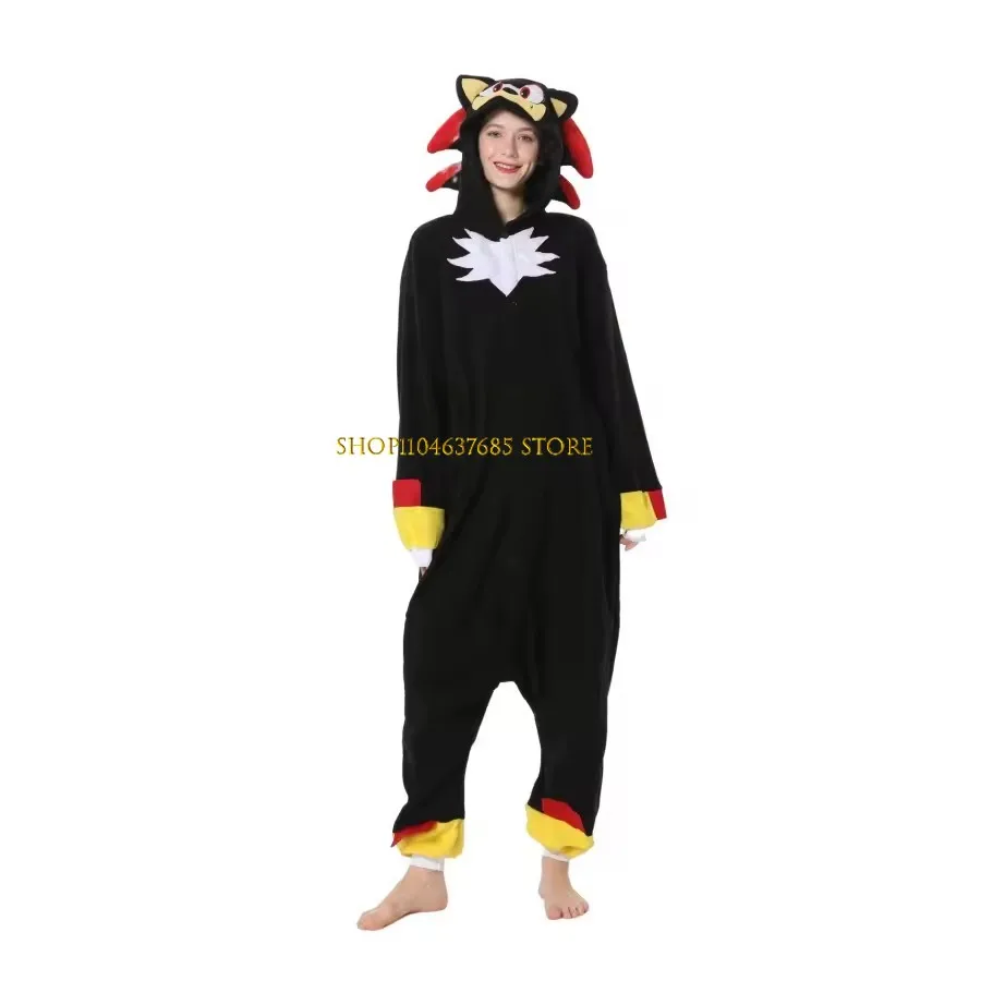 Oversized Black Shadow Cartoon Pajamas Female Male Animal Adult Christmas Hedgehog Party Cosplay Costumes Raccoon Kigurumi