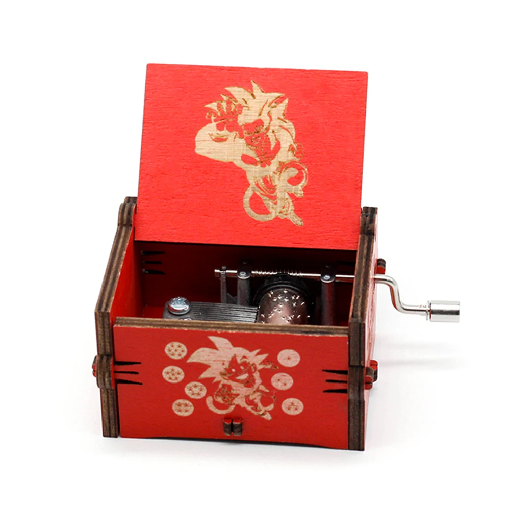Top Sale Wood Hand Crank Music Box Dragon Ball Christmas Gift Birthday Gift Mother's Day  Gift 6