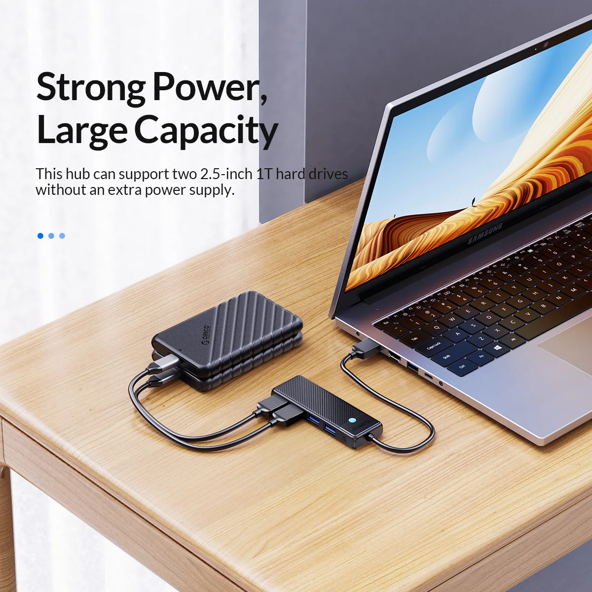 Orico tipo c Hub Usb Hub 3.0 Divisor de Portas Adaptador de Hub Usb Doca de Expansão Adaptador Otg Ultra-fino para pc Acessórios de Computador - Imagem 5