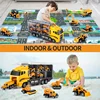 Big Construction Container Transporter Playset With 6PCS Mini Vehicle Carrier Truck Engineering Car Model Toys For Kids Gifts 6