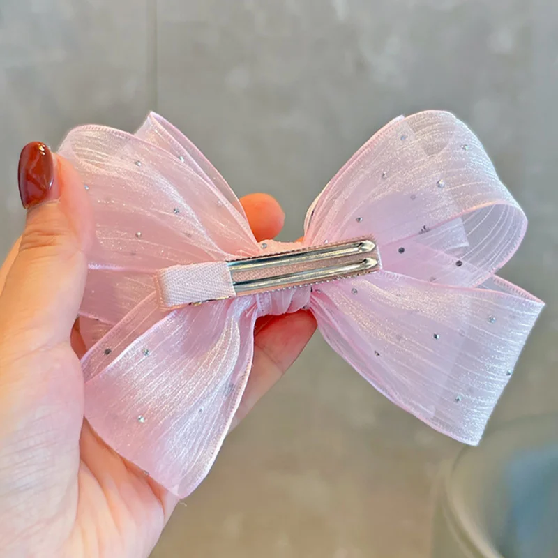 1pc neue Prinzessin koreanischen Silber punkt großen Bogen süße Mädchen Haarnadeln Kinder Kopf bedeckung Haar griff Haars pangen Haars pangen Haarschmuck – Detail 6