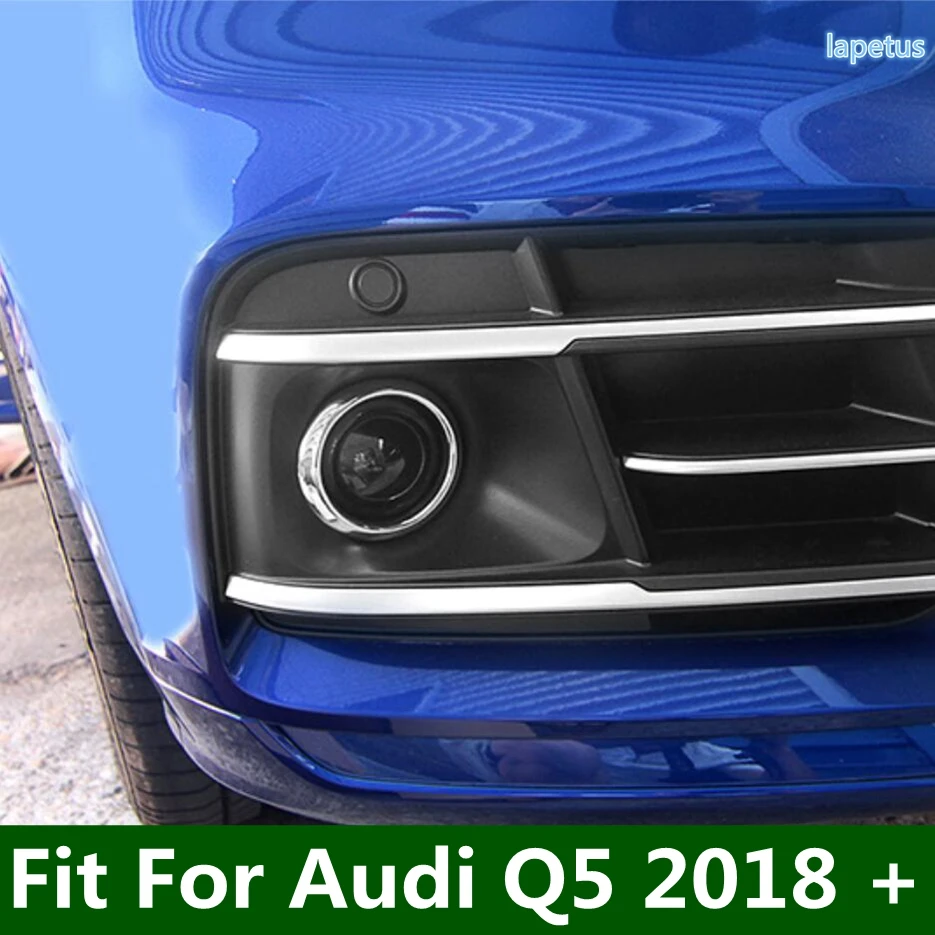 

Car Accessories Front Bumper Grille Fog Lamps Lights Decor Ring Cover Trim Fit For Audi Q5 2018 - 2021 Chrome Exterior Refit Kit