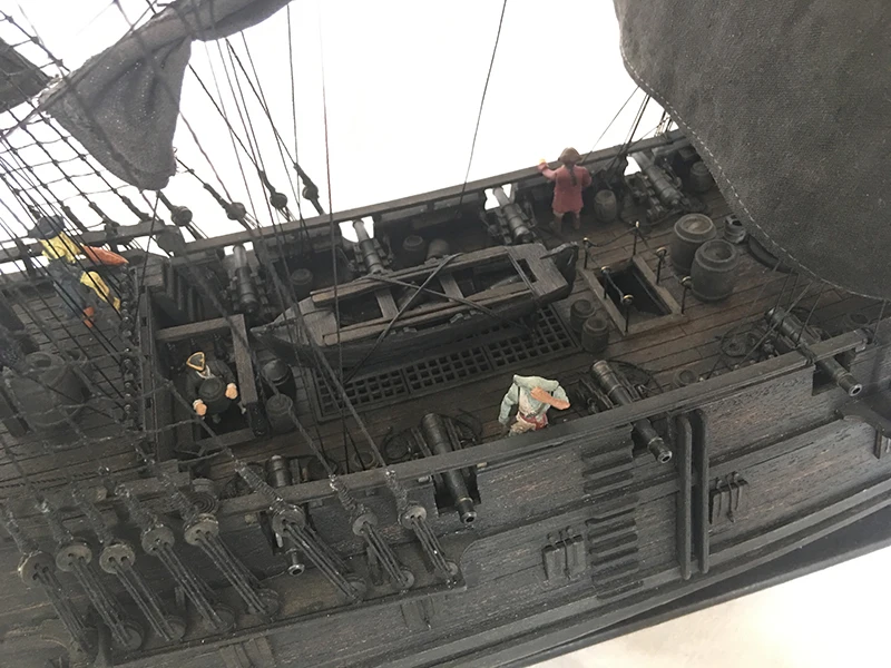 1/50 Pirates of The Caribbean Black Pearl Complete Kit Wooden Assembled Sailing Ship Model DIY Gold Edition Model Toy Gift