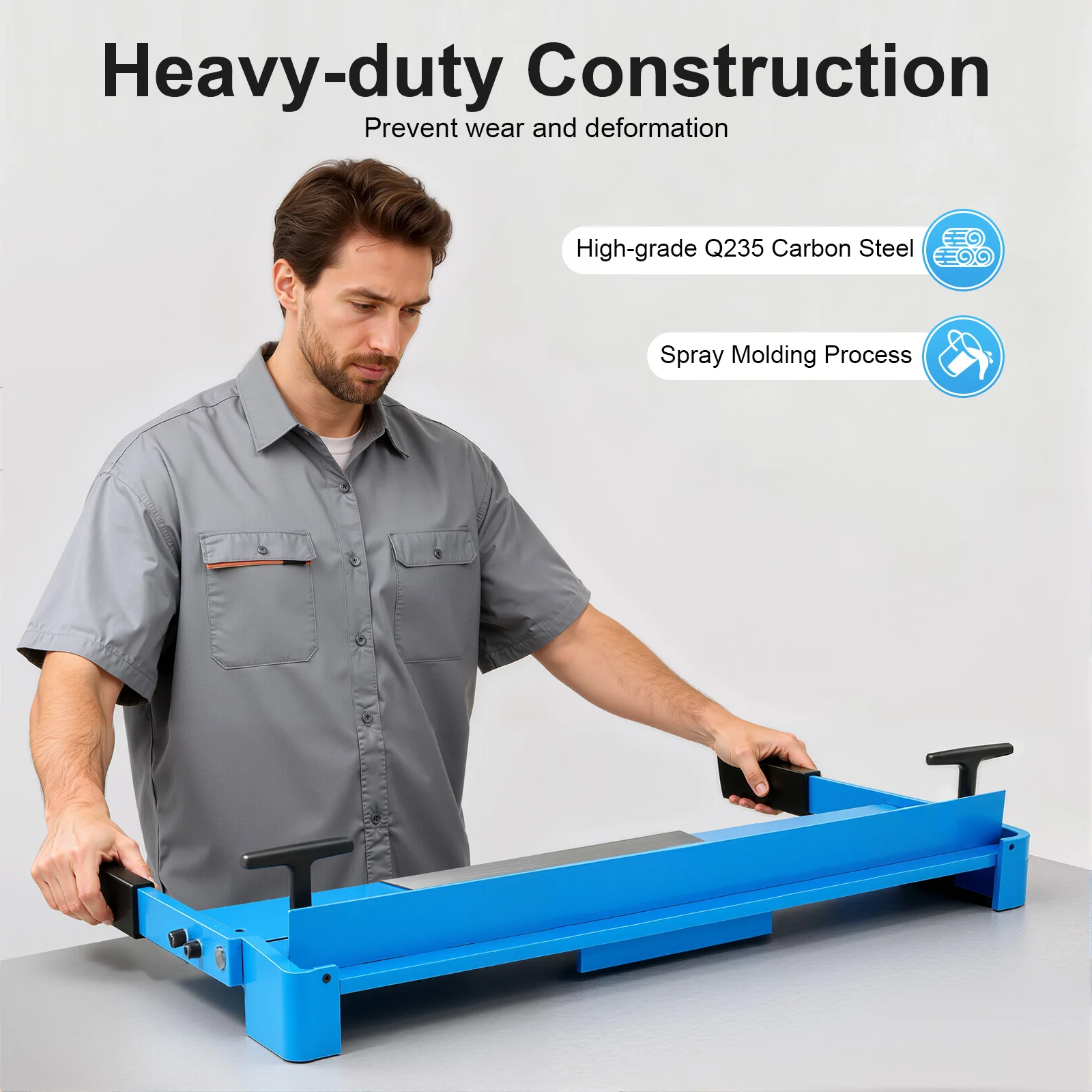 Manual Pipe Bender 630MM Metal Bending Tool for Round Square Pipe 0-120° Degree Adjustable Angle with Sturdy Bolt Construction