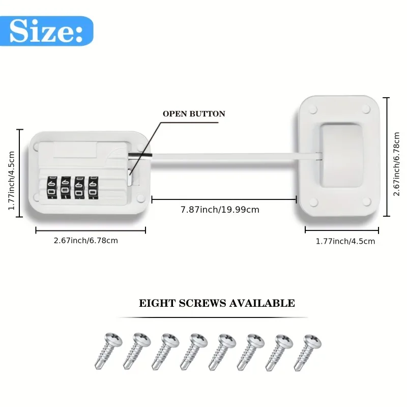 Secure Password-Protected Refrigerator Door Lock for Kitchen Cabinets and Drawers