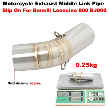 Slip-On For Benelli Leoncino 800 BJ800 Modifire Motorcycle Exhaust Escape Middle Link Pipe Muffler Moto Connecting 51mm System