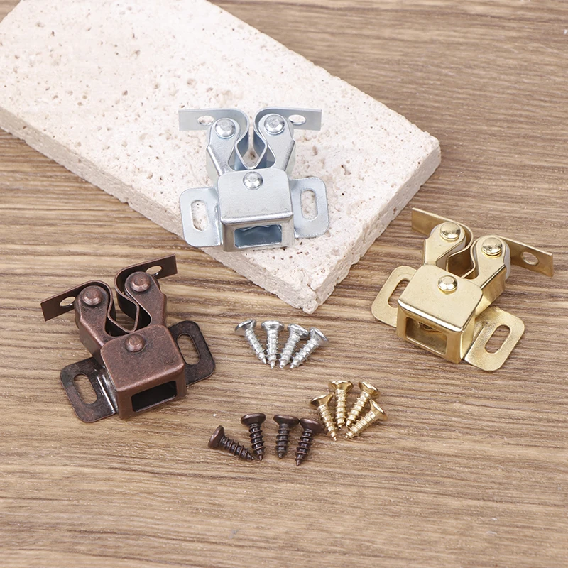 Metal Home Use Double Ball Roller Catches Cupboard Cabinet Door Latch Hardware Copper Smooth Tight Grip Action