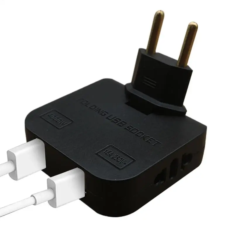 Adjustable EU Extension Plug Electrical Adapter With USB For Mobile Phone Charging Converter Socket