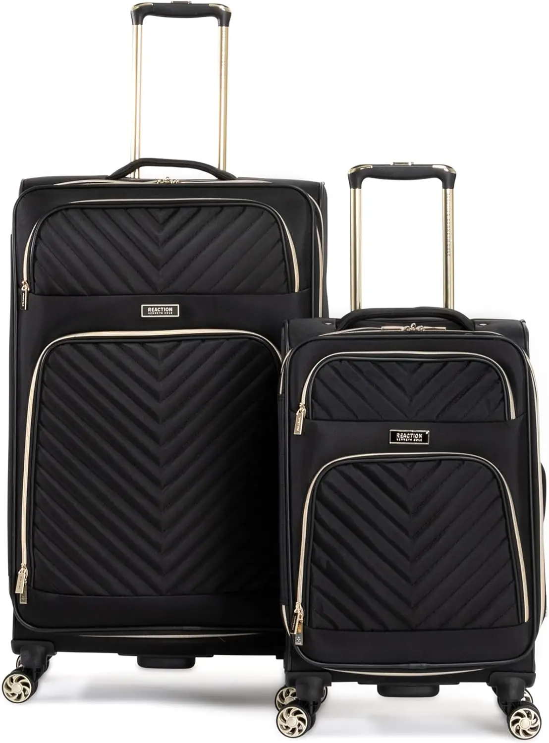 

Kenneth Cole REACTION Chelsea Chevron Quilted Luggage, Black, 2-Piece Set (20"/28")
