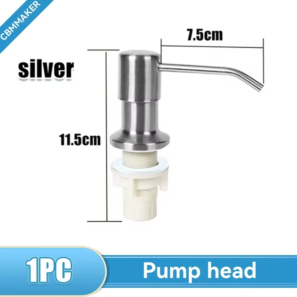 500ML Liquid Soap Bottle Sink Mount Stainless Steel Hand Pressure thumbnail 7