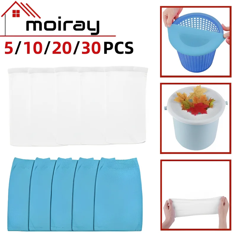 

5/10/20/30Pcs/Set Filter Storage Pool Skimmer Socks Nylon Swimming Pool Filter Socks for Baskets Skimmers White Pool Supply