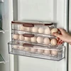 1pc egg storage box, automatic rolling refrigerator egg rack storage, hand-held egg refrigerator side door storagerack 6