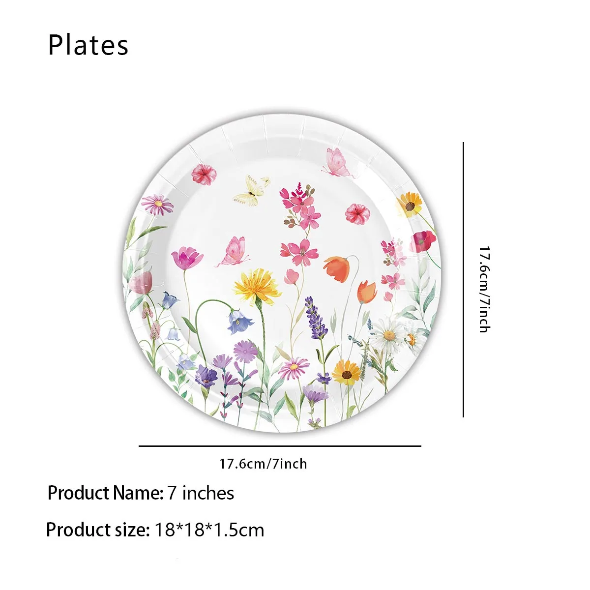 Elegant Floral Butterfly Disposable Party Set - Plates & Cups