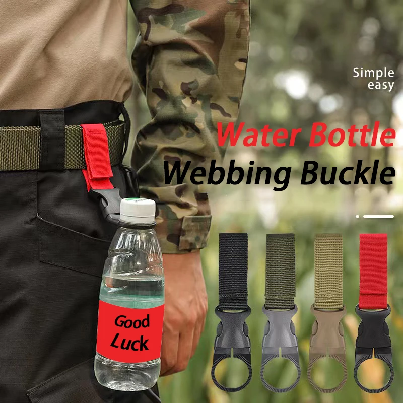 

5 Pcs Outdoor Tactical Water Bottle Nylon Webbing Buckle Portable Water Bottle Quick Buckle Mineral Water Buckle Climb Buckle