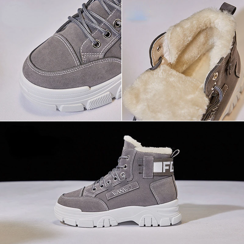 Women Snow Boots Sneakers Platform Shoes Thick Sole Plush Warm Winter Boots Ankle for Women Botas De Mujer Fashion Ladies Boots