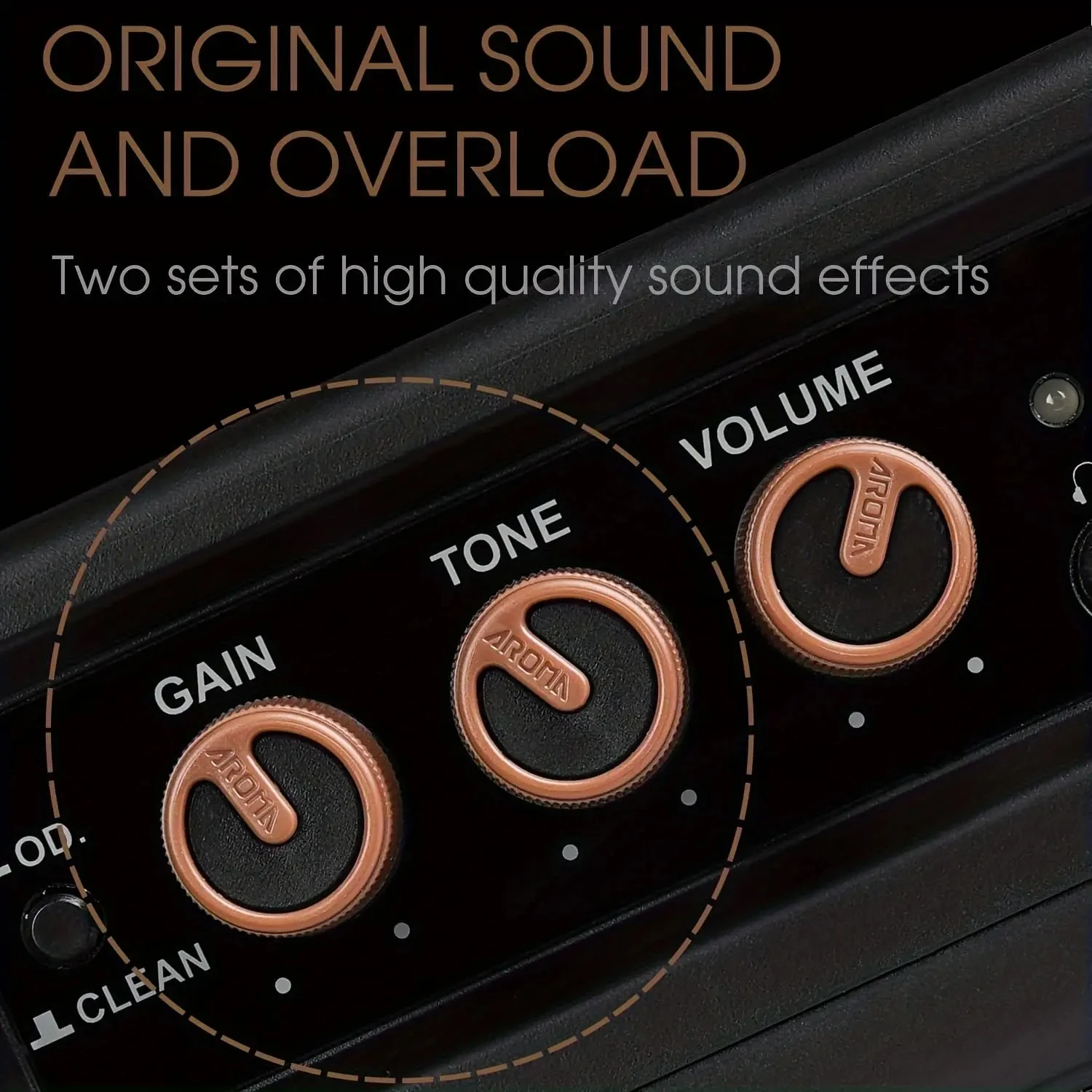 Mini Electric Guitar Amp Aroma AG-04 Rechargeable Bluetooth Portable CleanOverdrive Headphone Jack