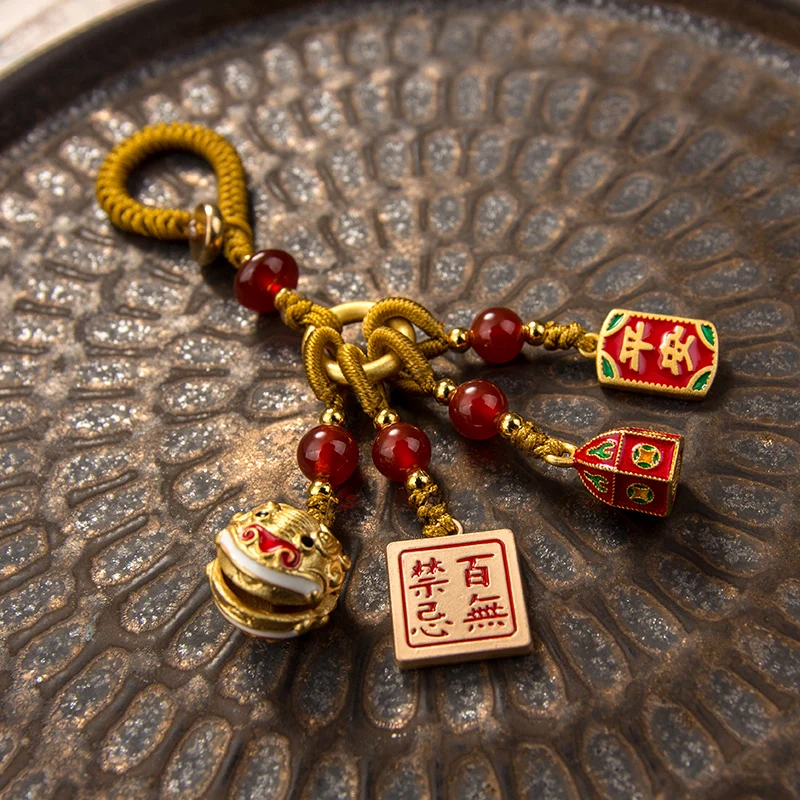 Enamel Handmade Braided Rope Keychain Pendant Creative Men and Women Car Key Chain Ring Bag Ornaments