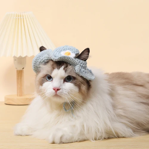 신축성 있는 고양이 모자, 귀여운 세련된 애완동물 모자, 강아지 새끼 고양이 니트 모자, 파티 사진 촬영 소품 장식, 고양이 액세서리, 가을 겨울 4