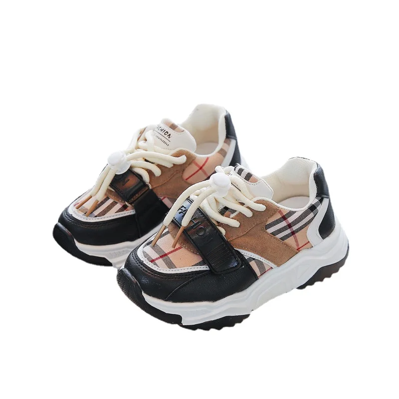 

1- 14 Yrs Boys Girls Spring Autumn Shoes Children Chunky Plaid Sports Running Sneakers Baby Toddler Little Big Kids Trainers