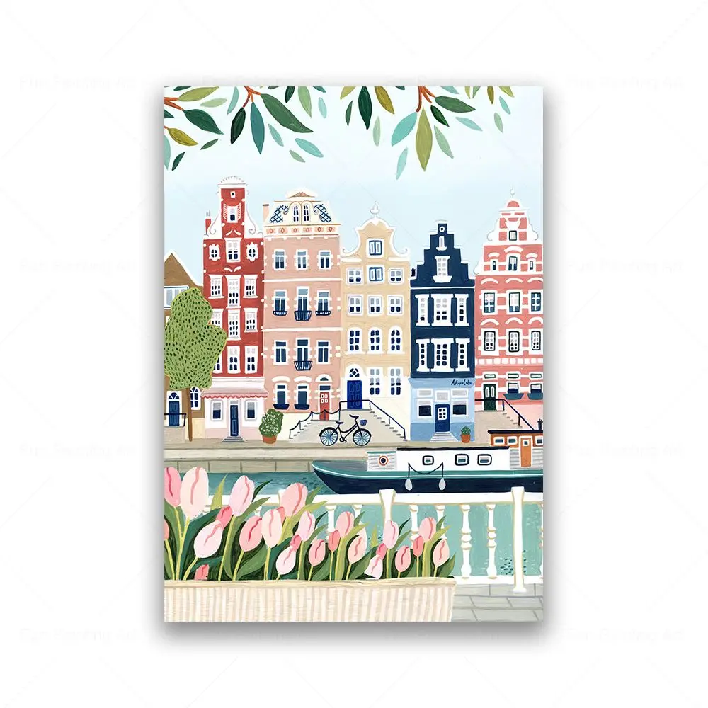 thumbnail image 1 of Póster de viaje de Positano, Ámsterdam, Lisboa, Barcelona, Londres, Florencia, Suiza, Roma, Capadocia, París, Capri, Venecia, regalo para decoración del hogar, 1 of 5