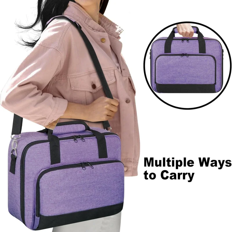 Borsa per Proiettore, Custodia per Proiettore con Tasche Porta Accessori e Cinghie Regolabili, Borsa da Trasporto Portatile - immagine 3