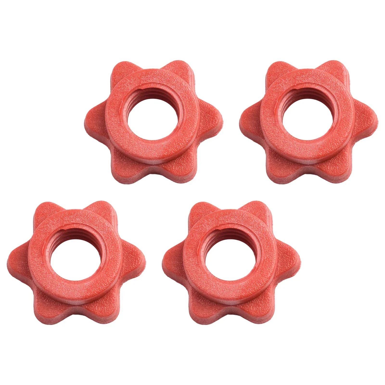 25mm(1") Dumbbell Nut 4pc Bar Spinlock Weight Barbell Check Clips Dumbbell Lock Nut Plastic Red Spin