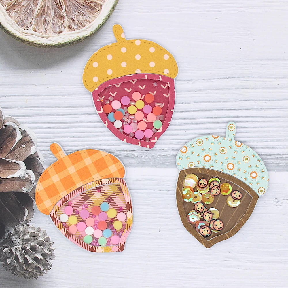 KSCRAFT 도토리 셰이커 금속 절단 다이 스텐실 DIY Scrapbooking 장식 엠보싱 DIY 종이 카드