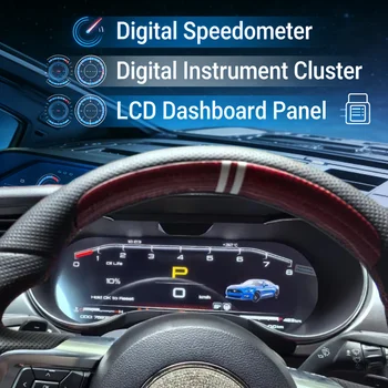 Schermo per Passeggero Auto, Cruscotto Digitale per Ford Mustang 2015-2021, Display Multimediale con Luce Atmosferica per Copilota