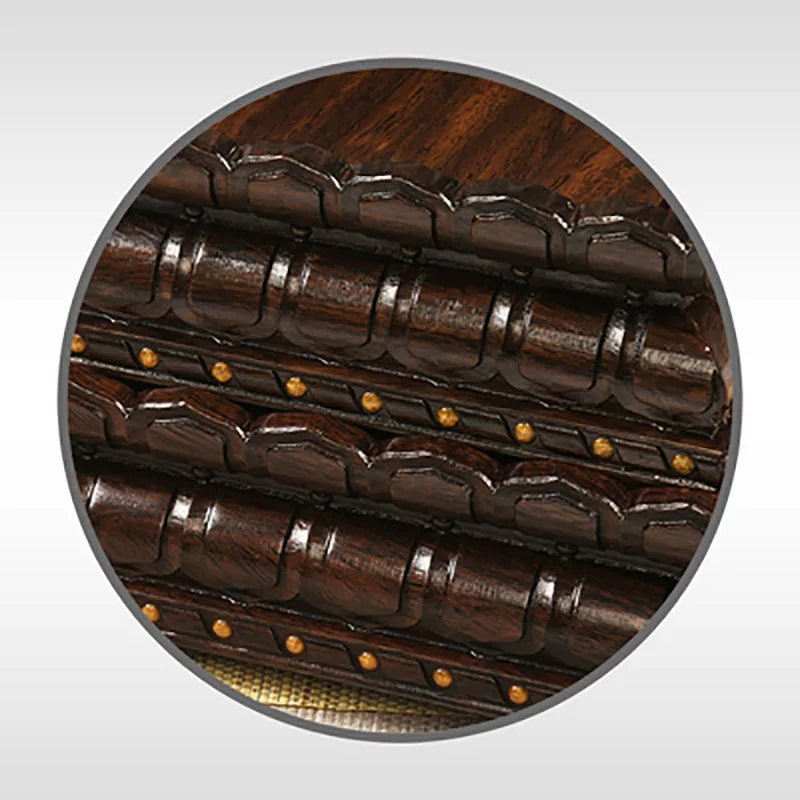 Redwood Carved Avalokitesvara Buddha Statue, Lotus Flower Square Base, Black Sandalwood, Rectangular Solid Wood Base