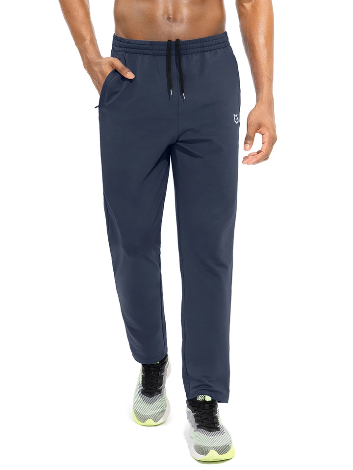 Pantalones de chándal G Gradual para hombre con bolsillos con cremallera,  parte inferior abierta, para hacer ejercicio, correr o ir al salón