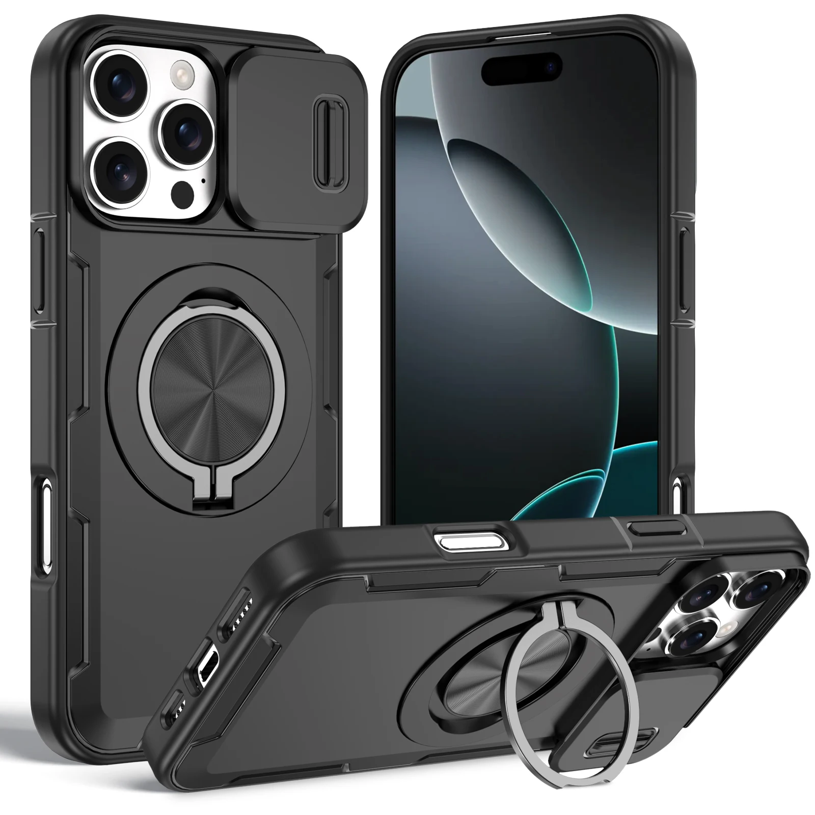 Strong Magnetic Ring Holder Case for Iphone 17 Pro Max 16 15 Plus 12 13 ...