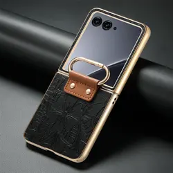 Premium Crossbody Zipper Wallet Case - 2 - in - 1 Detachable Leather Back Cover for Motorola Moto Razr 40 Ultra 5G (Black)