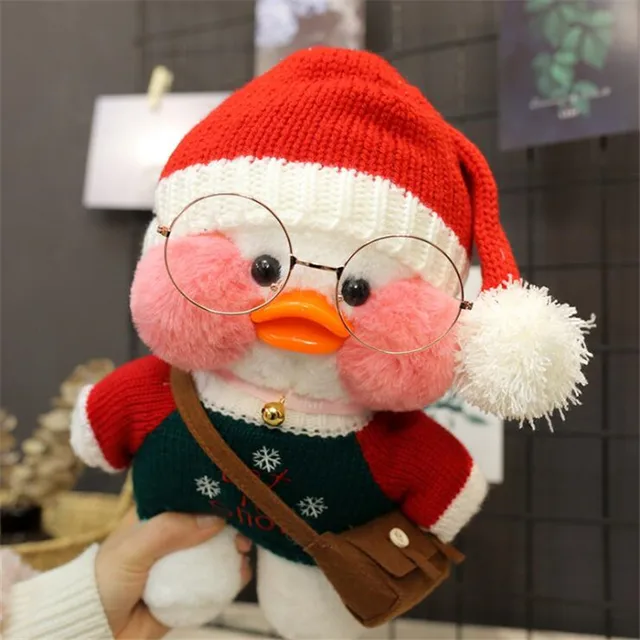 Kawaii Cartoon LaLafanfan 30cm Cafe Duck Plush Toy Stuffed Soft Kawaii Duck Doll Animal Pillow Birthday Gift for Kids Children 3