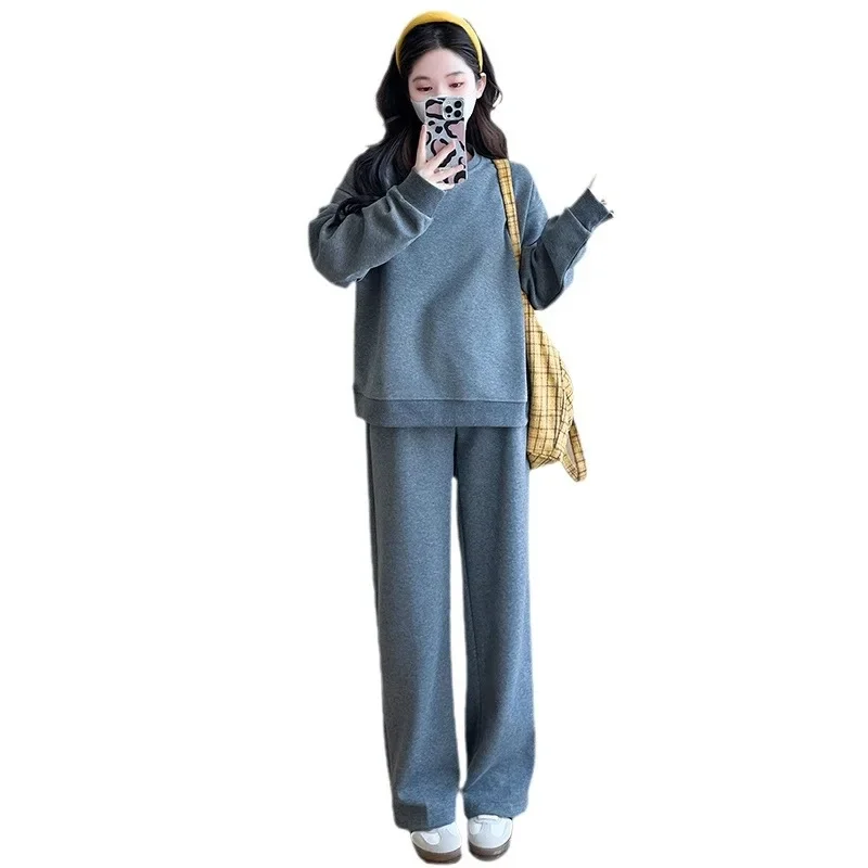 Fashionable Maternity Clothes Set Loose-fit Casual Sweatshirt Pants 2-piece Set For Pregnant Women Age-reducing Autumn Arrival