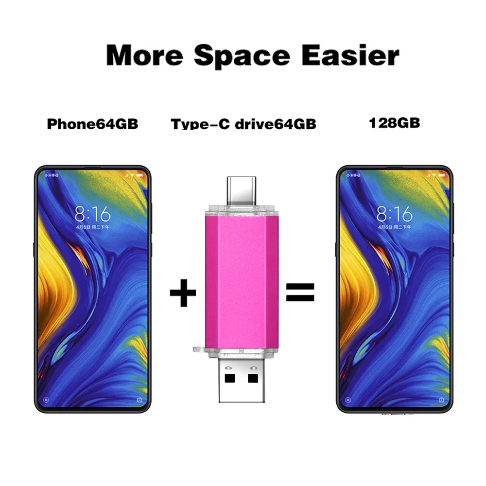USB Flash Drive Flash Drive Type C Pendrive Metal OTG 3.0 USB flash drive Pen Drive 8GB 16GB 32GB 64GB 128GB for Type-C device pen drive Gifts