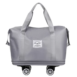 Universal Expandable Luggage with Large Capacity and Dry-Wet Separation Storage (Gray)
