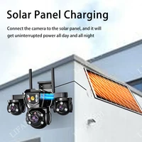 15MP 3 objectifs trois écrans 4G Sim caméra solaire Surveillance extérieure WiFi 10X Zoom numérique suivi automatique caméras de sécurité V380 Pro 5