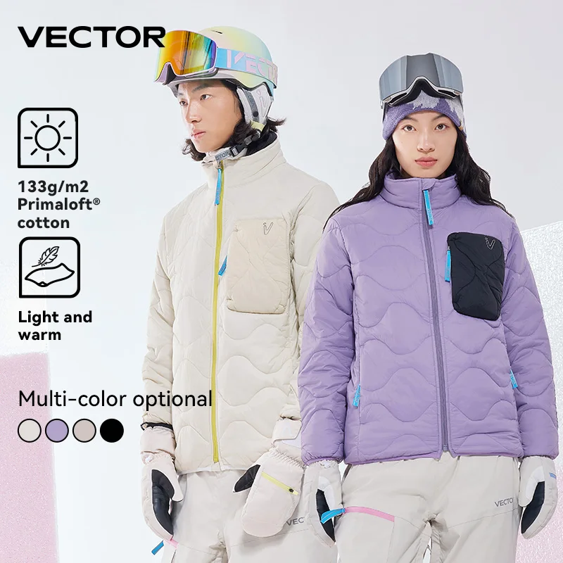 VECTOR Blaze P Cotton Skiing Mid Layer Jacket Keeps Warm Locks in Heat Isolates Sweat Indoor and Outdoor Skiing Sports