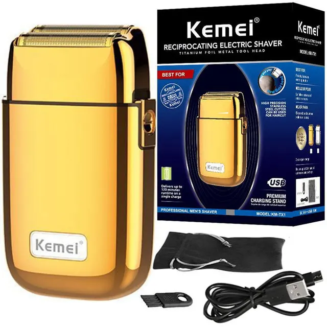 

Kemei Tx1 Full Metal Electric Shaver For Men Hair Beard Electric Razor Bald Head Shaving Machine Finishing Fades Rechargeable