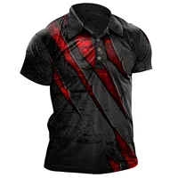 Polo Vintage pour hommes, imprimé anti-rayures, T-Shirt décontracté à manches courtes, boutons à revers, chemise de Sport de Golf, vêtements surdimensionnés à la mode pour hommes 2