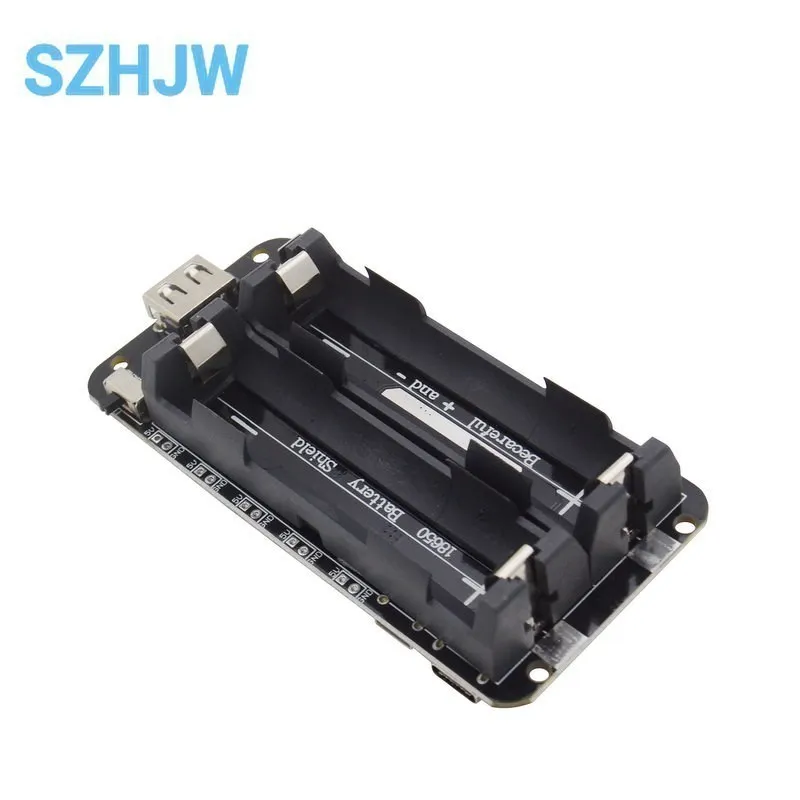 18650 Battery Charge Shield Board with Micro USB and Type-A USB Ports (0.5A)